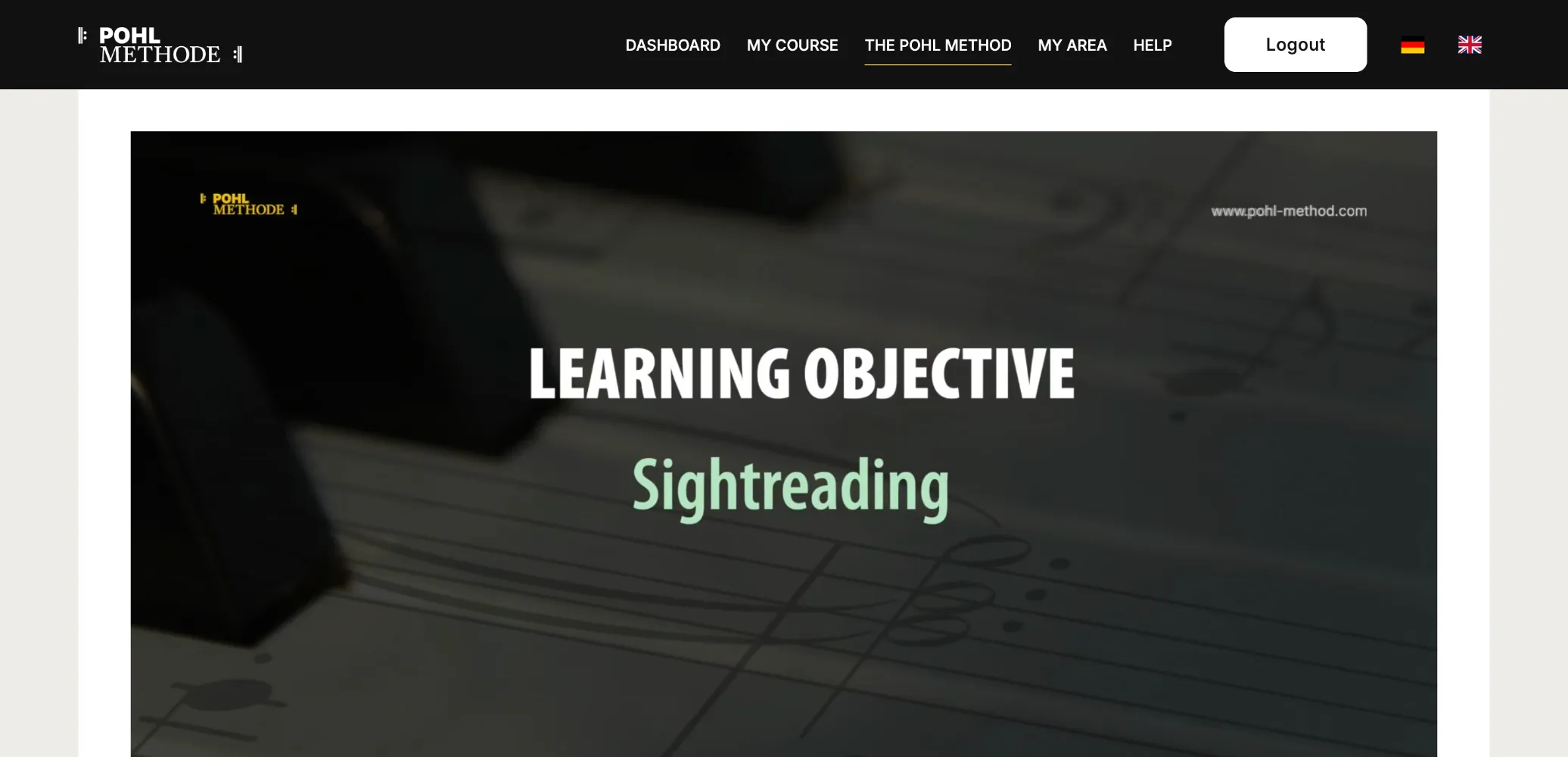 Video lesson on the learning objective “Sightreading” within the how-to topic