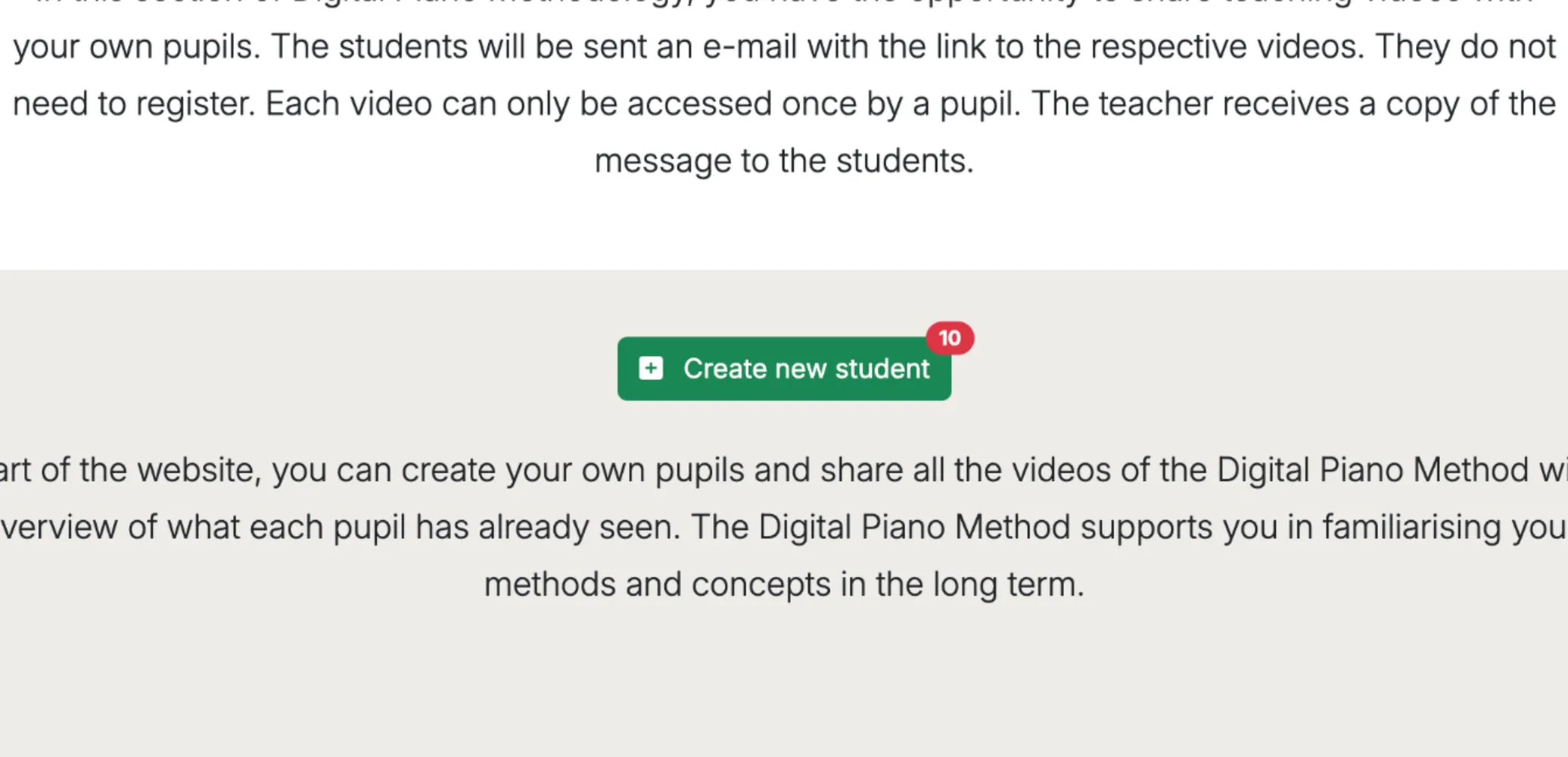 Creating students and sharing videos with them