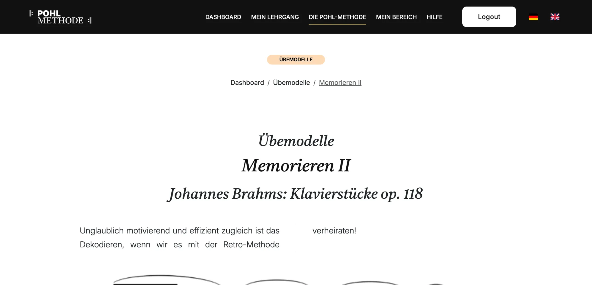 Übemodell Memorieren II zu Brahms, Klavierstücke op. 118